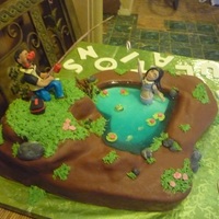 Enguagement Fishing Love Cake 