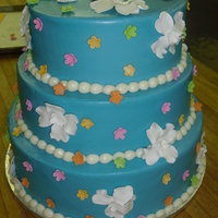 Hawiian Themed Cake Client wanted an elegant but fun cake for a luau themed surprise party for her daughter's 30th birthday. Her main color was this sky...
