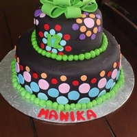 Colourful Circles And Green Bow Colourful circles and green bow