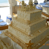 Beach Wedding Cake Whitechocolate Layers And Carrot Layer All Bc Shells Are Gumpastefondant From Self Made Molds Topper Purchased By B beach wedding cake. White/chocolate layers and carrot layer. All BC. Shells are gumpaste/fondant from self made molds. Topper purchased by...