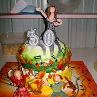 Claire's Family-Singing-Together-Musical-Note-Autumny-Leafy-Themed Doublestacker 30Th Birthday Cake! :) A friends 30th birthday cake...She wanted her family on it with a love for music & singing & because it was autumn & she liked...