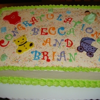 Baby Shower Cake 1/2 sheet, SMBC, fondant accents