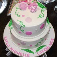 Twin Girls buttrercream with fondant and gumpaste decorations
