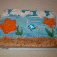 Fish Time White cake with vanilla filling. Made this for fun to practice for an upcoming birthday cake order