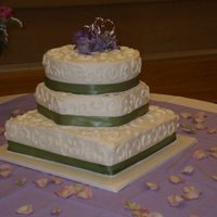My First Wedding Cake 3 tier chcocolate cake with chocolate mousse filling with beaded borders