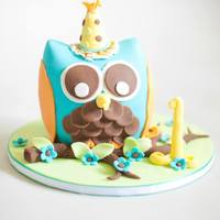 Camden's Smash Cake Owl themed smash cake made for my nephews 1st birthday photo shoot