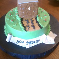 When You Gotta Go... toilet theme retirement cake