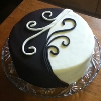 Black/white Birthday Cake I would have liked to do a better job, but I did this at 12:30 at night when I got done with my son's OSU basketball court cake. I had...