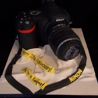 Camera Sculpted camera cake