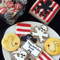 Pirate Treats First birthday pirate themed treats. cake pops, cookies and smash cake.