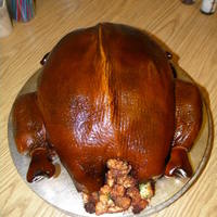 Turkey carved cake, buttercream airbrushed