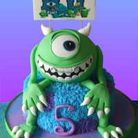 Monster University Theme 6 Ball Cake On A 9 Cake Sign Is An Edible Image Plaque Monster University theme. 6" ball cake on a 9" cake. Sign is an edible image plaque.