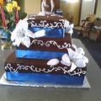 Square Wedding Cake bride designed cake /doesnt like to eat cake so she had no interest in what she picked out.