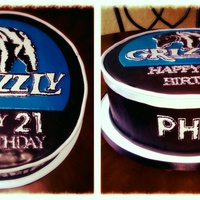 Fondant Covered Cake To Resemble A Chewing Tabacoo Can All Fondant Accents And Letters Are Handcut The Bear Was Drawn By My Husband On Gum... Fondant covered cake to resemble a chewing tabacoo can. All fondant accents and letters are handcut. The bear was drawn by my husband on...