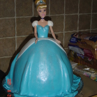 Cinderella I made this for my daughter 4th covered in fondant with simmer dust.