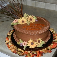 Candra's 19Th Bday Fudge Marble w/chocolate icing with gumpaste flowers