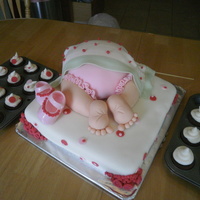 My First Baby Rump Cake This cake was for a friend's baby shower. The cake was chocolate with rasberry filling and cream cheese frosting. The legs are cake...