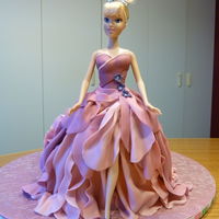 Barbie Doll Birthday Cake Chocolate cake covered with buttercream and MMF dress