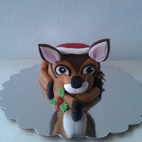 Little Christmas Deer Small 6 inch deer carved out of cake.