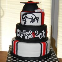 High School Graduation Cake This was a fun cake to make because it was for a boy graduating from my alma mater! the bottom tier is vanilla, the middle tier is...