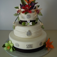 Exotic Flower Wedding Cake 
