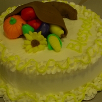 Blessings Chocolate Cake with Chocolate chip buttercream filling and buttercream/fondant decorations. Made for our church bake sale.
