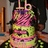 Grand Daughters Sweet 16 Cake Made this cake for my granddaughter, she love Batman!!