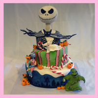 Nightmare Before Christmas This is a cake I made for this past Halloween. All the characters are hand sculpted. Jack Skellington and Oogie Boogie are sculpted in rice...