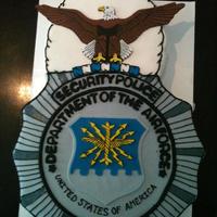 Sculpted Badge Cake For Air Force Security Forces Cake Is Sculpted And Covered With Fondant Bald Eagle Is Fondant And Hand Painted As Wel sculpted badge cake for Air Force Security Forces , Cake is sculpted and covered with fondant. Bald eagle is fondant and hand painted as...