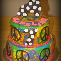 Buttercream Tie Dye Skate Party Cake 1st time i have done tie dye with buttercream , easy technique and i love how it turned out!!!