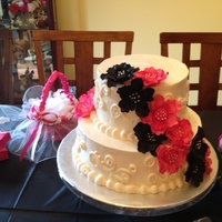 Norm And Angie's Wedding Iced in SMBC. Handmade whimsical flowers.