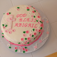 Communion Cake Lemon Cream Cheese frosting with Raspberry filling and fondant accents. Thank you Sally Bratt for the inspiration!