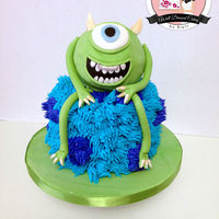 Monsters University Cake Photo of a cake was given to me by customer. I love how this turned out! Mike is made from Rice Krispies.