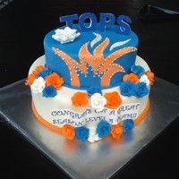 Gymnastics Team Banquet Cake This was a cake for my daughter's gymnastics team end of season banquet. Top layer is chocolate cake with chocolate ganache filling....