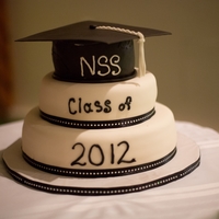 Nakusp Secondary School Graduation Banquet Vanilla pound cake with vanilla cream filling, buttercream icing, covered with MMF. Mortar board it covered with chocolate fondant tinted...