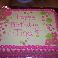 Pink And Green Flowers This person loves my cakes so much she bought herself a birthday cake! Lol