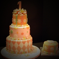 1St Birthday Client asked me to make a cake similar to a picture she printed from the internet.