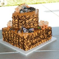 Harley Wedding Cake *Black, orange, Harley Wedding