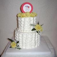 Anniversary First time doing the petal effect. Love it 4 & 6" Vanilla cake with Vanilla Buttercream