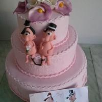 Pink Wedding Cake 