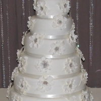 Ivory And Platinum Wedding All hand made flowers =)