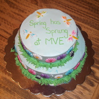 Spring Has Sprung This was a last minue cake for my son's spring festival at school. No one wanted to cut into it so it was the last to go. White cake...