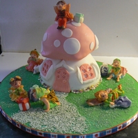 Fairy Toadstool A creation for hubby's great grand daughter...her 6th birthday with six fairies with each bringing a gift.