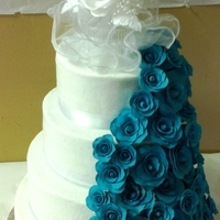 Teal Roses Wedding Teal Sugar Flowers