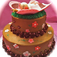 Flowers & Butterflies Baby Shower Cake 
