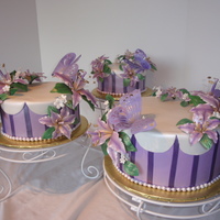 Flowers And Butterflies In Purple 