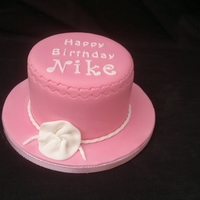 Ribbon Rose Cake A small 6" ribbon rose cake.