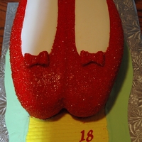 Ruby Slippers Covered with fondant and than with red sugar