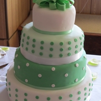 Polka Dot Wedding Cake Green and white polka dot cake