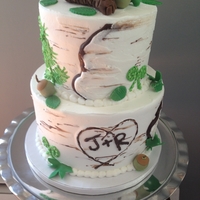 Adk Themed Birch Bark Cake ADK's wedding cakes Adirondack Buttercream Birch Bark Wedding cake